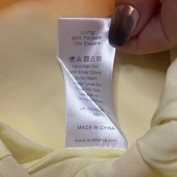 Lavish Alice Yellow Satin One Shoulder Midi Cocktail Dress NWT Sz 4 - Picture 7 of 7